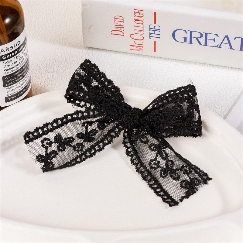 Сладкий темпераментный сетчатый кружевной бант для головы - аксессуары для волос и одежды своими руками