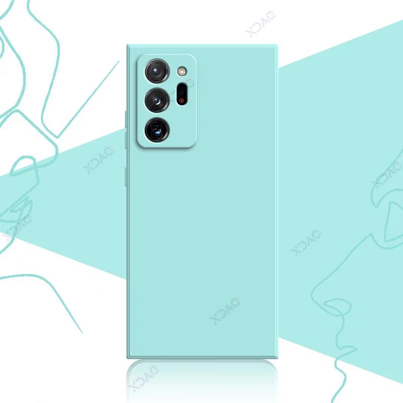 Милые модные чехлы для Samsung Galaxy Note 9 10 20 Plus Ultra SamsungNote20Ultra 5G 360 Soft Square Liquid Silicone Shield