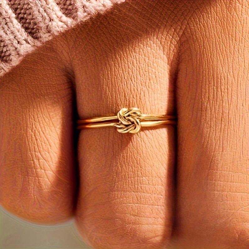 Женское модное и персонализированное кольцо-узел, креативного дизайна, подходящее для повседневного и простого стиля как мужчин, так и женщин.