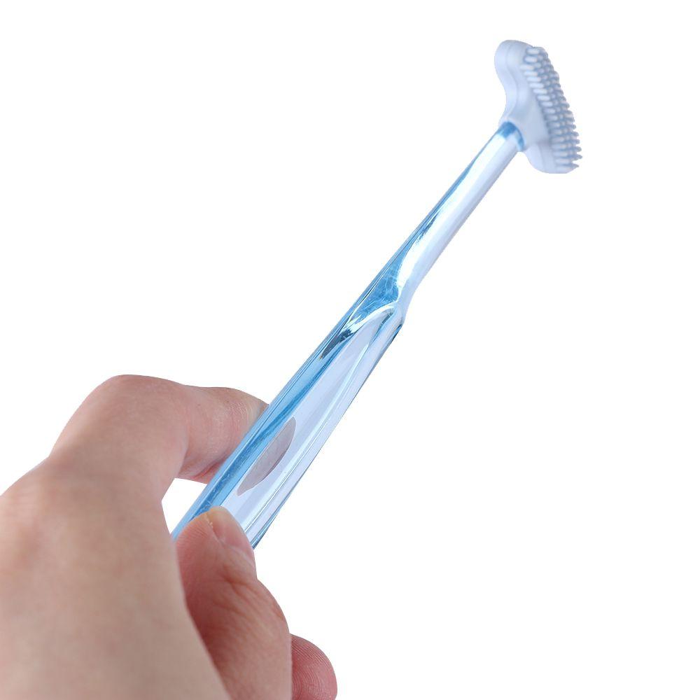 Soft Silicone Bad Breath Hygiene Double sided Cleaner Brush Tongue Scraper  Oral Clean Dental Care
