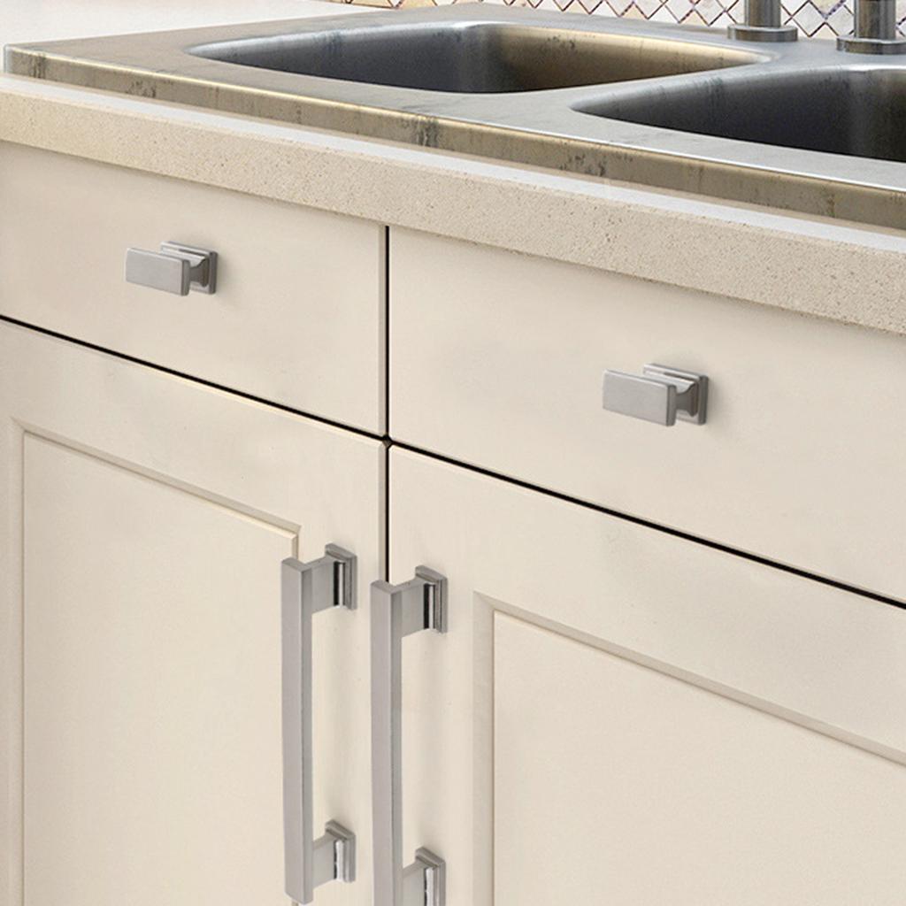 1/2 шт. Квадратные ручки для шкафа, ручки для ящиков, ручки для мебели для гардероба, дверная фурнитура, замена, черные/серебристые металлические ручки