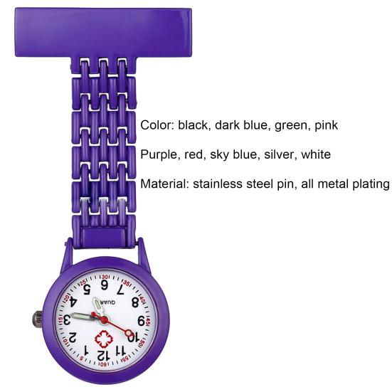 Металлическая карманная кварцевая аналоговая брошь с зажимом для медицинской медсестры, часы-брелок