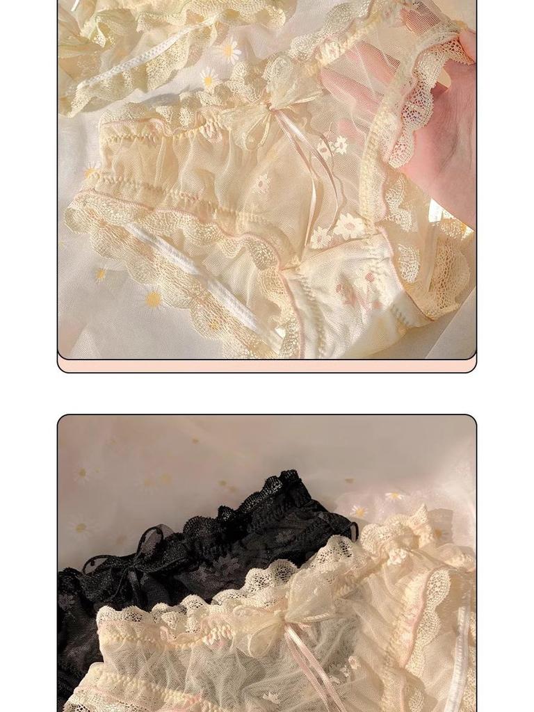 Pure Desire Daisy Lace Mesh Low-Waist Triangle Panties