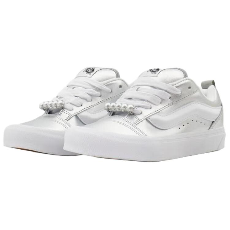 Vans Unisex Old Skool Low-Top Canvas Skate Casual Sneakers Silver Grey VN000E9XSLV