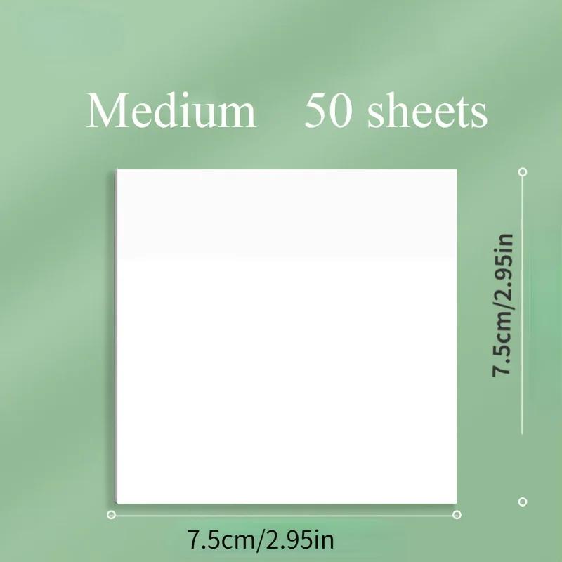 1Pack of 50 Transparent Self-Adhesive Sticky Notes - Reusable & Waterproof for Books, Notebooks, Ideal Christmas Gift