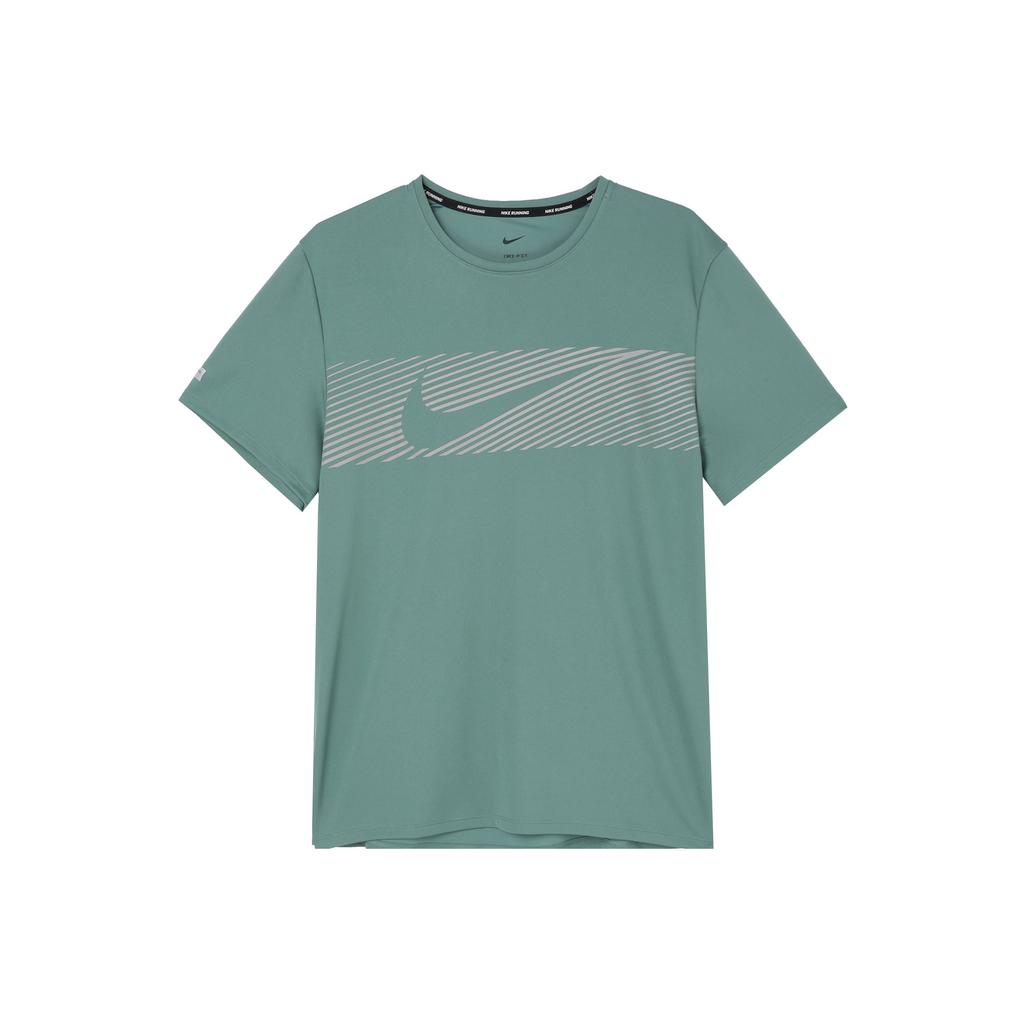 Nike Flash Quick-Dry Sun Protection Logo Print Crew Neck Short Sleeve T-Shirt Men Tops Coastal-Blue FN3052-361