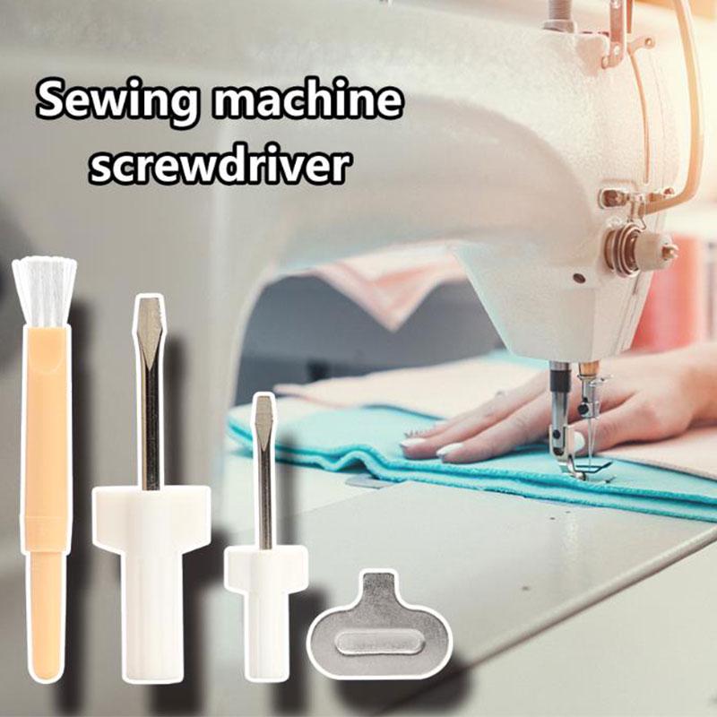 4Pc/Set Needle Plate Driver Sewing Screwdriver Cleaning Brush Sewing Repair Tool
