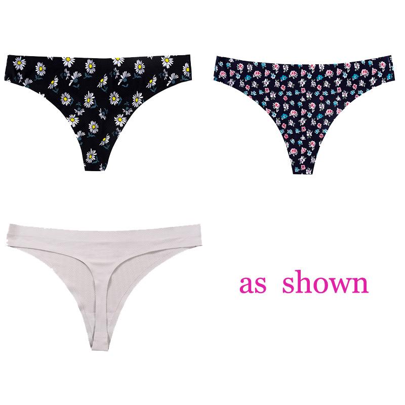 CINOON 3 шт./лот, женское сексуальное нижнее белье с цветами, соблазнительные трусики с низкой талией, стринги, дышащее нижнее белье без следов, стринги, нижнее белье