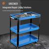 Green Forest Mobile Tool Cart: Workshop Trolley with Storage Rack & Repair Cabinet