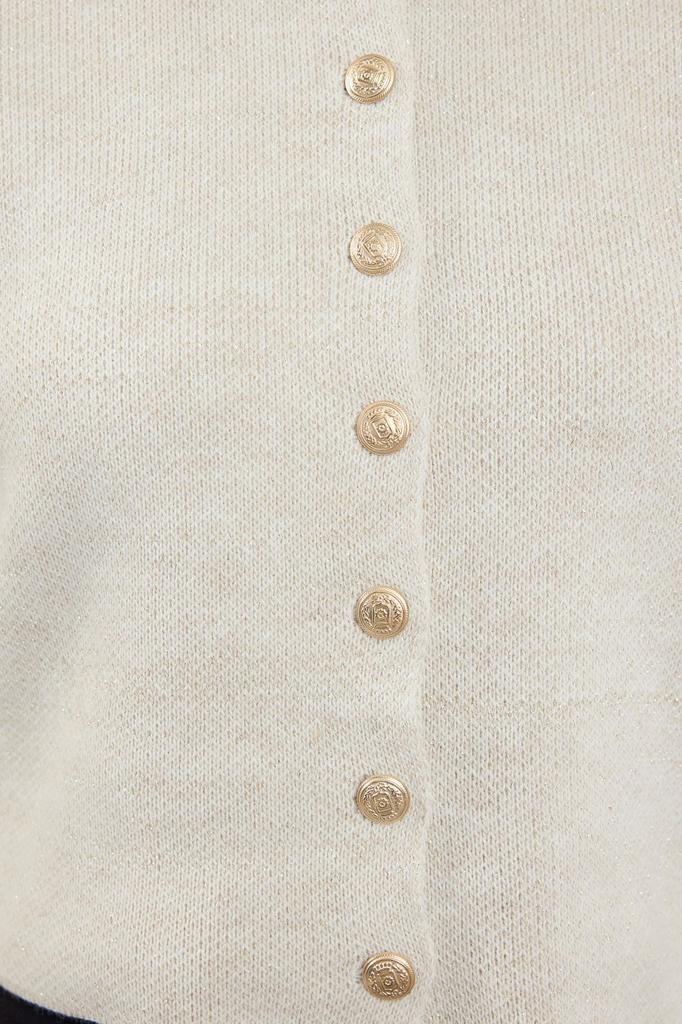 Женский элегантный кардиган, укороченная куртка с круглым вырезом, трикотаж, кардиган