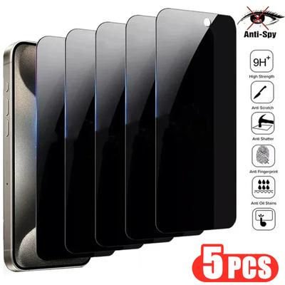 Защитная пленка для экрана конфиденциальности, 5 шт., для iPhone 15, 14, 13, 12, 11 Pro Max Mini Plus, антишпионское защитное стекло для iPhone X XR XS MAX