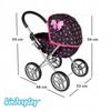 Poussette Landau Pour Poupée Avec Capote Réglable, Roues Souples Et Cadre Aluminium - Kinderplay (KP0260R)