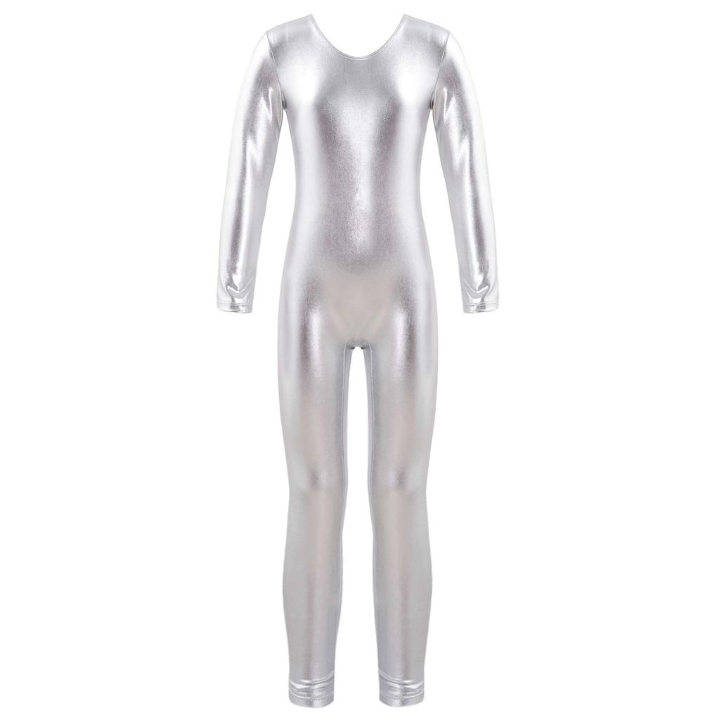 Детский базовый комбинезон с длинными рукавами для девочек, цельный комбинезон для гимнастики, спортивной одежды для балета и танцев, наряд