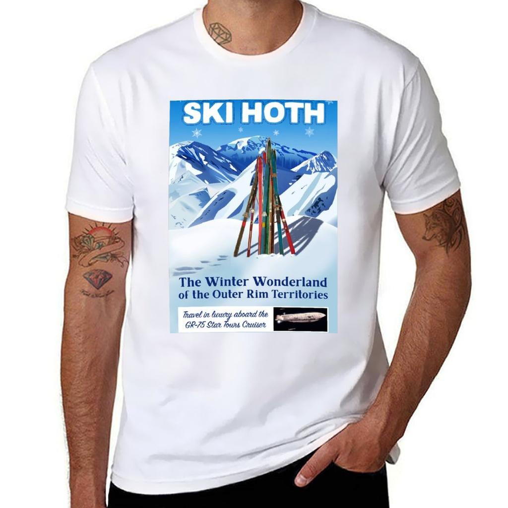 Travel Hoth Ski VintageStyle Poster TShirt Casual Graphic Print Tee