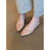 Leather temperament comfortable pointed shallow mouth single shoes women's personality fashion versatile commuter low heels