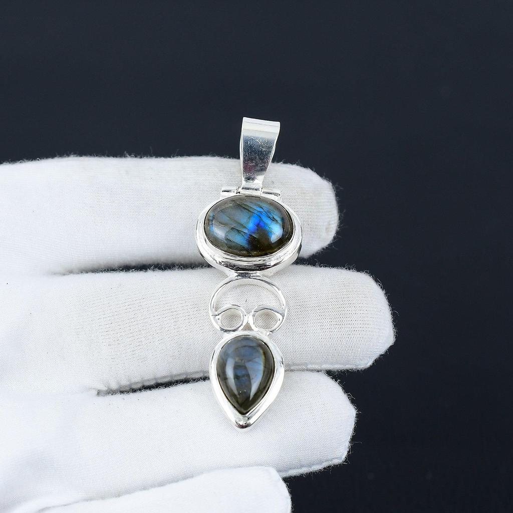 Лабрадорит драгоценный камень кулон ручной работы из стерлингового серебра 925 пробы лабрадорит серебряные ювелирные изделия кулон ручной работы подарок для друга подарки на Черную пятницу
