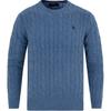 Polo Embroidered Pony Crew Neck Long Sleeve Knit Sweater Men Sweater Blue MNPOSWE16820617-400