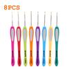 Colorful Crochet Hook Kits Soft Silicone Grip Knitting Needles Cushioned Handle Crochet Hooks Sewing Knitting Yarn Accessories