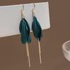 High-End Golden Tassel Silver Petal Earrings - Elegant, Versatile, and Sophisticated Design