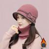 Stylish Knitted Bow Fisherman Hat for Women: Warm & Versatile Autumn/Winter Wool Bucket Hat for Middle-aged & Elderly