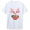 Kawaii Axolotl Ramen Noodles японское аниме Otaku Nu Goth футболка унисекс хлопковая футболка одежда большие футболки с рисунком