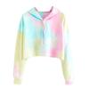 Женская мода Tie Dye Printed Hoodie Loose Long Sleeve Pullover Outdoor Casual Sweatshirt
