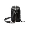 Gucci Серия GG Marmont Логотип Полосатый Шелковый Стеганый Кожаный Сумка для Камеры Женская Сумка на Плечо Черный 447632-UM8BN-1000