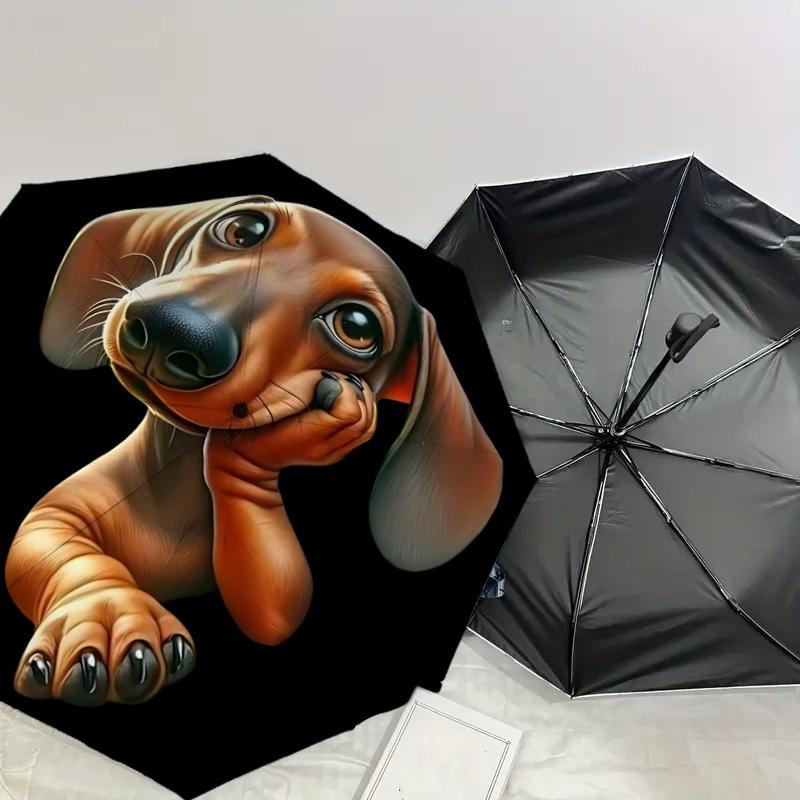 1PC dog paw Automatic Open/Close Umbrella with Windproof, 8-Rib Sturdy Canopy, Durable Ribs, Fashionable Design, Outdoor Accessory, Fun Prin, Holiday