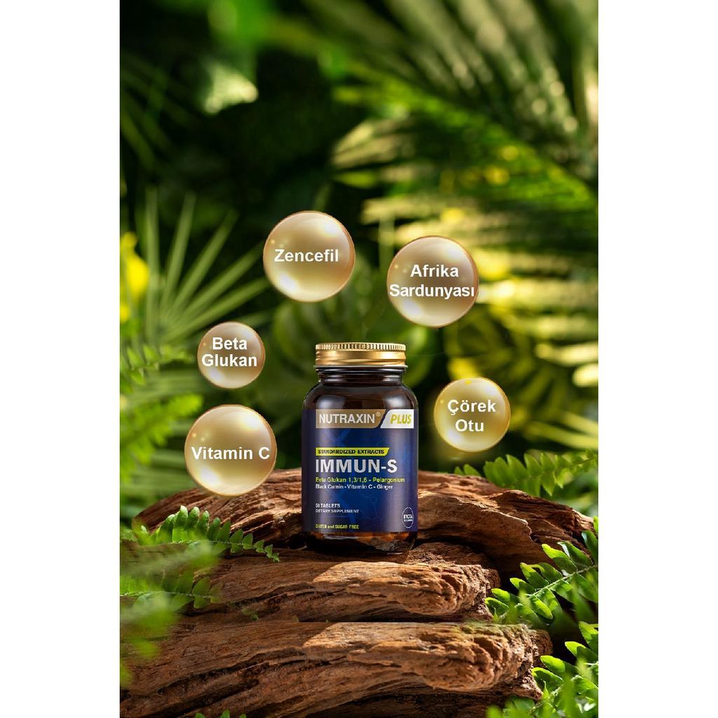 Immun-s 60 Tablets - Beta Glucan, African Geranium, Black Cumin, Ginger, Vitamin C