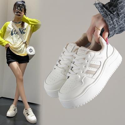 2025 осень новинка инс корейская версия дышащие маленькие белые туфли женские студенческие платформа универсальные повседневные спортивные кеды MXF03