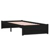VidaXL Cadre de lit Noir Bois massif 75x190 cm Petit simple 814913