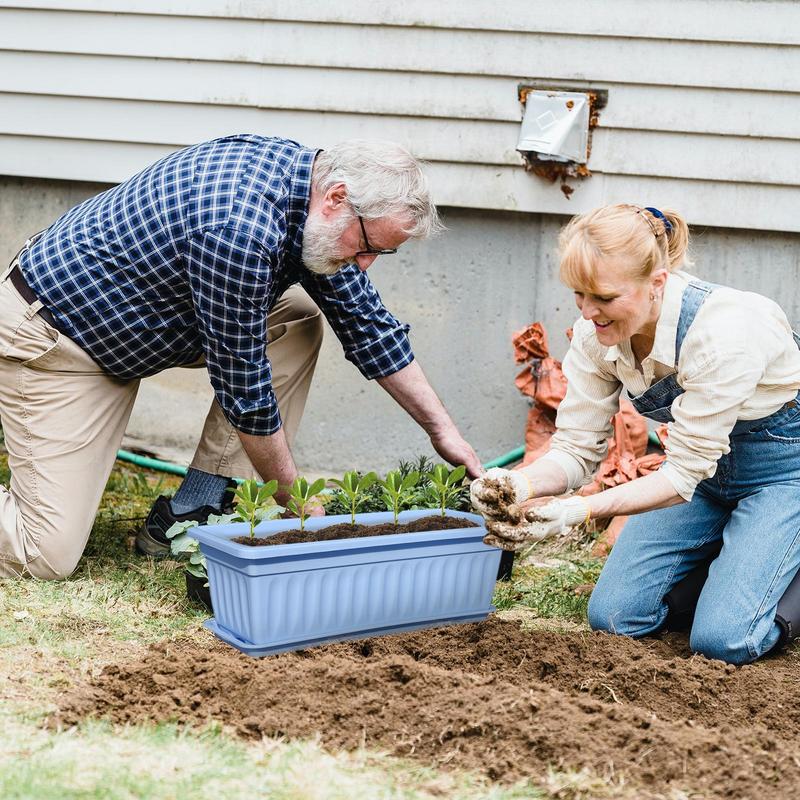Ящик для растений на окно, оконные ящики для улицы, 6X всепогодный контейнер, встроенные дренажные отверстия, аксессуары для выращивания