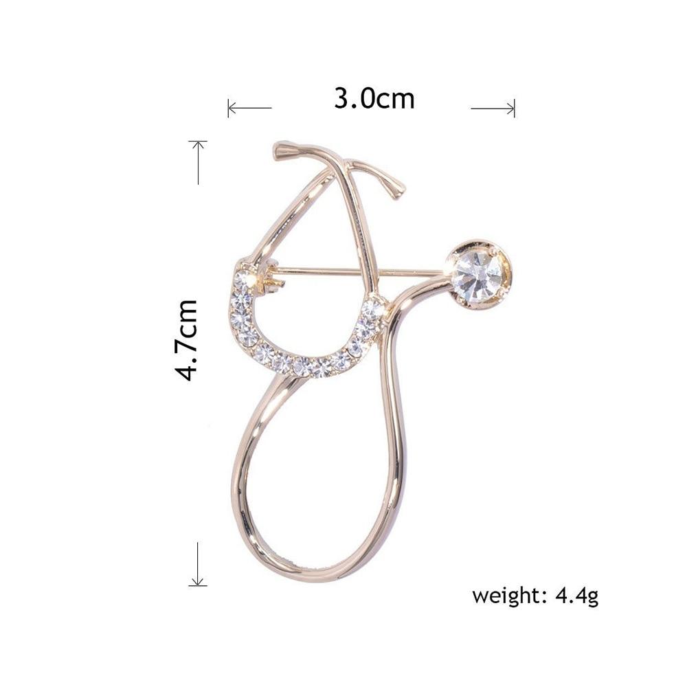 Blucome New Design Alloy Stethoscope Brooch for Women Collar Scarf Party Corsage Doctor Brooch Accessories Gifts