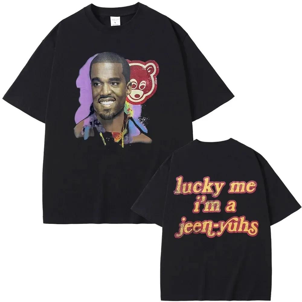 Самая известная футболка Kanye West Campus для унисекс и женщин. Хлопок с принтом для женщин. Спортивные рукава для летних топов большого размера.