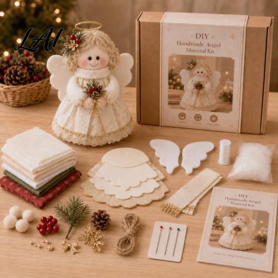 DIY Snowman Sewing Set Christmas Felt Craft Kit Handmade Santa Gingerbread Elf Holiday Decoration Angel Material Art Supplies for Kids Adults