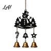 Indoor Festive Metal Art Christmas Wind Chime with Bells Vintage Santa/Snowman/Deer/Bell/Wreath Iron Seasonal Home Atmosphere Decor Hanging Ornament