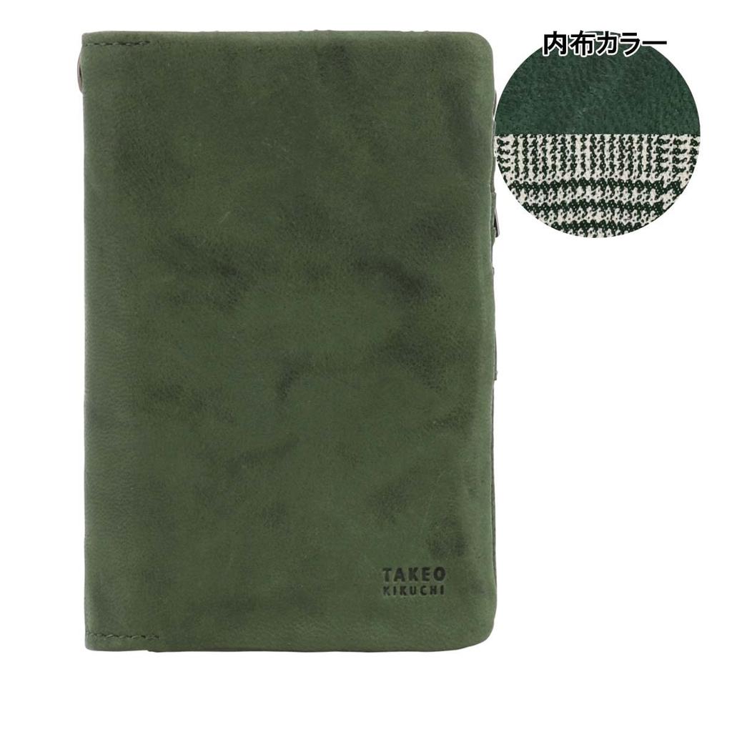 Подлинный ограниченный 720625 складной овчина зеленый [Takeokikuchi] двойной кошелек, кожа, Oyster, цвет, мужской двойной кошелек, кошелек, кожа, [ограниченный