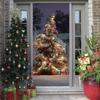 3D рождественские наклейки для украшения дверей, линии, цветы, обои для гостиной, домашний декор, художественные наклейки для спальни