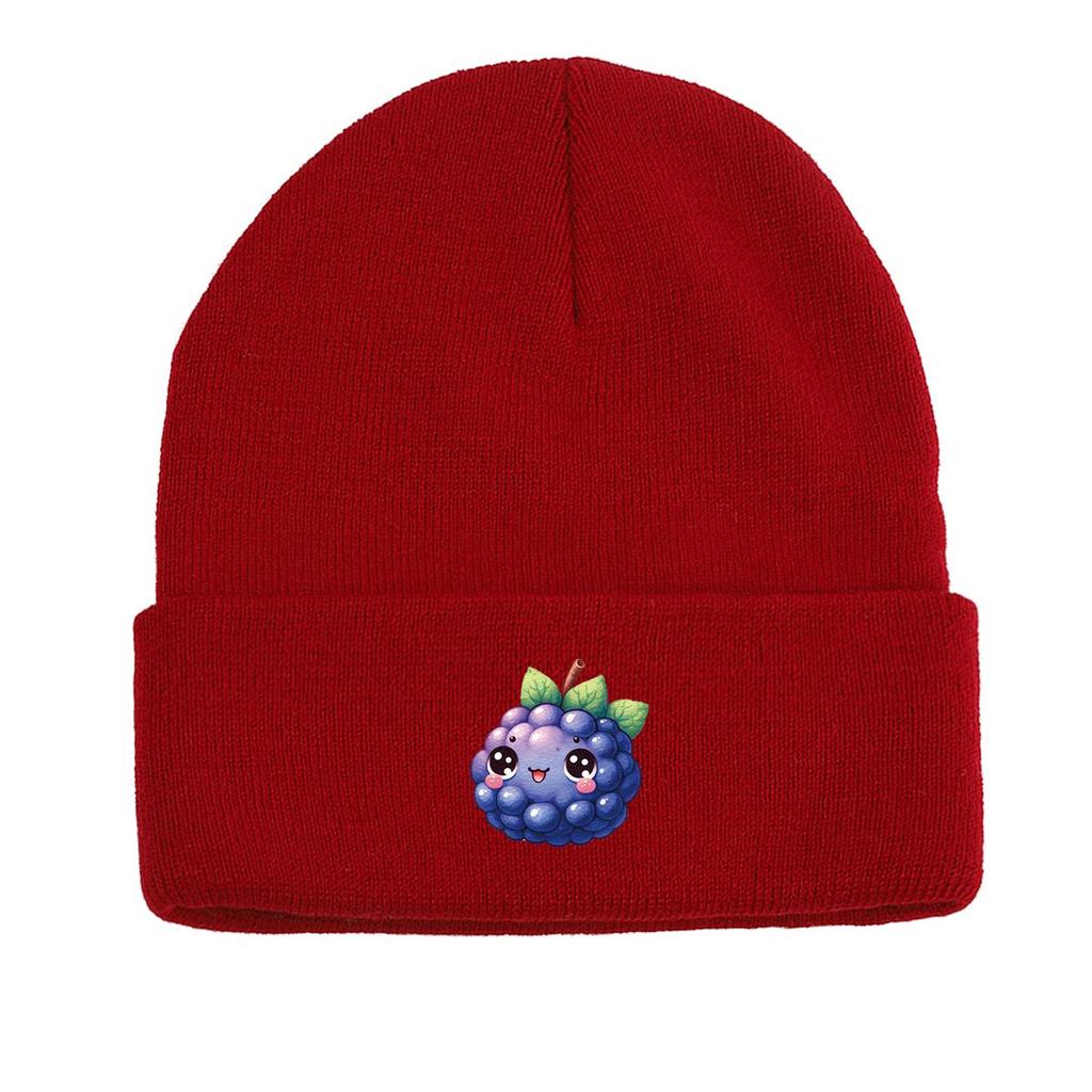 Cartoon Grape Winter Knit Cap Beanie, Fruit Skull Cap Cuff Autumn Leisure Gorro Knitted Hat Beanie