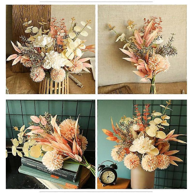 Artificial Flowers, Centerpieces Coffee Table Decor, Silk Flower Arrangements for Home Decor Indoor Fake Flower Bouquet for Dining Room Wedding