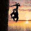 1pc Monkey Hanging On Branch Garden Stake: Whimsical Yard Art Decor for Outdoor Spaces