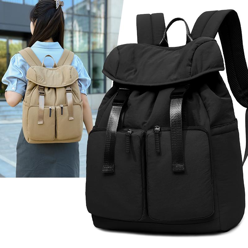 Commute Style Large Capacity Backpack Waterproof Lightweight Unisex Student Bookbag Travel Bag Casual Dual-Shoulder Bag