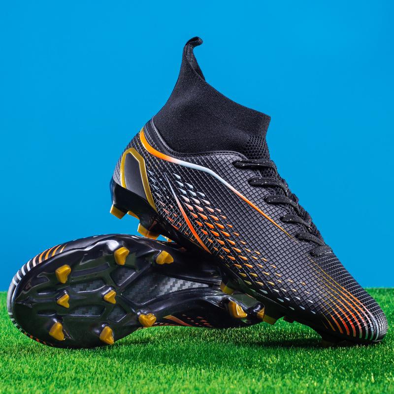 High-top football shoes men's and women's broken nail sneakers professional AG long nails adult grass training football shoes