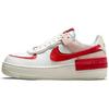 Nike Womens Air Force 1 Shadow 'Cracked Leather' (women's sizes) Summit White / Gym Red / Aluminum / University Red Skate Shoes CI0919 108