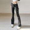 WTEMPO Brand Retro Street Hot Girls Style Low Waist Micro Flare Jeans Personality Pocket Casual Pants Women Micro Flare Pants