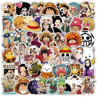 50 наклеек One Piece - Мультяшные Аниме Луффи и Зоро, Декорации для Чехлов Телефонов и Бутылок для Воды