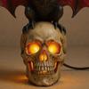 Gothic Bat Skull Wall Lamp 3D Skeleton Design Halloween Night Light Spooky Ambiance Light Horror Gift