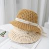 На открытом воздухе 2025 года, новая модная маленькая свежая женская пляжная шляпа с большими полями, женская вязаная шляпа от солнца, складная