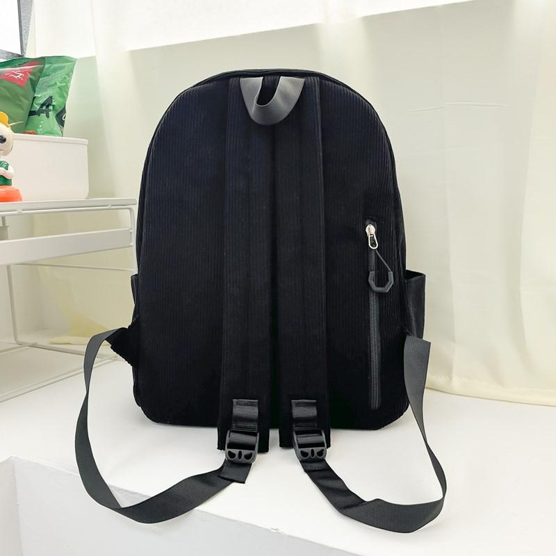 Студенческий однотонный школьный женский рюкзак из вельвета