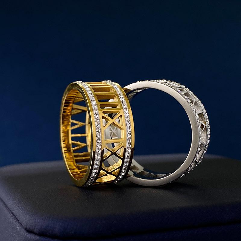 Новое полое кольцо с римскими цифрами, простое мужское и женское креативное украшение